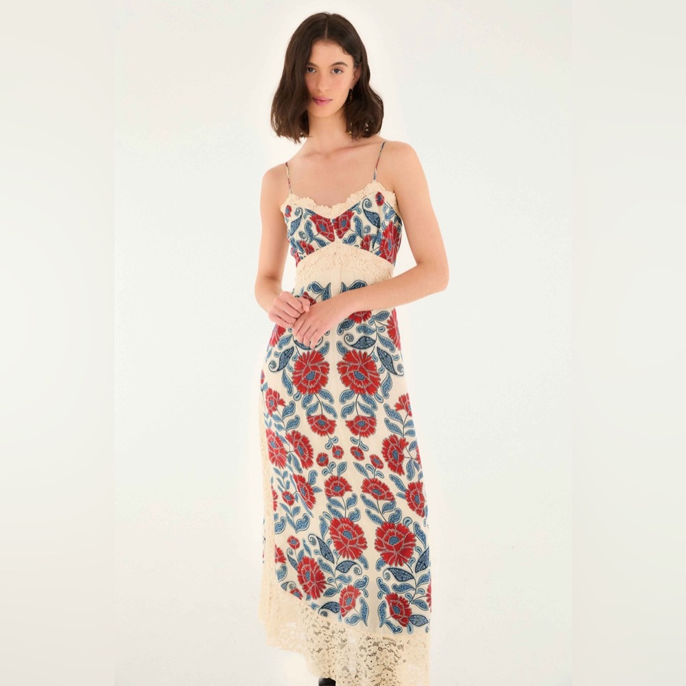 ISO Farm Rio Sand Francesca Midi Dress